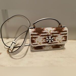 Tory Burch Thea Crossbody in multiwoven leather